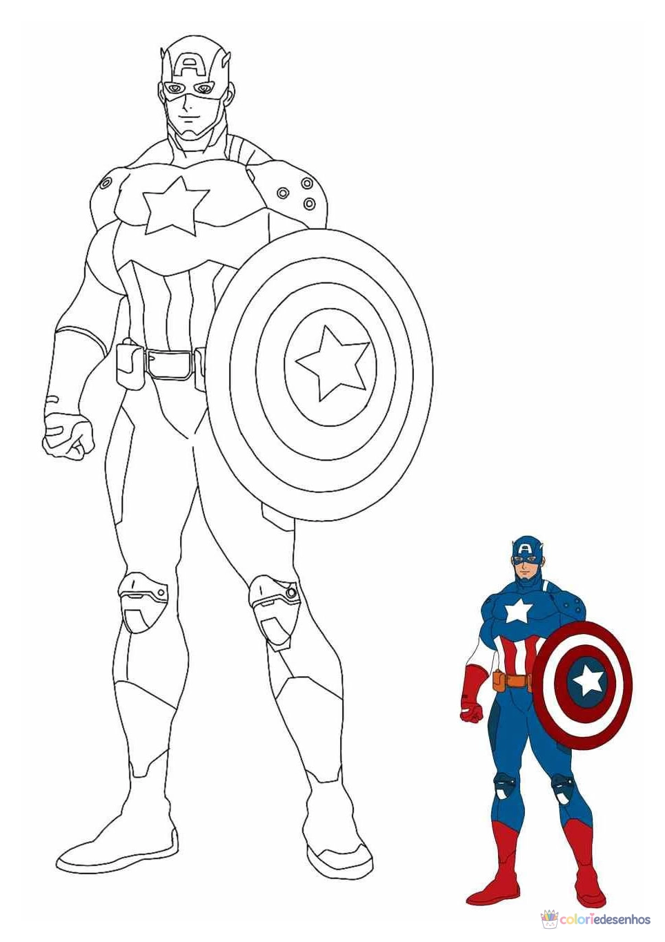 Capitão América para imprimir e colorir para colorir