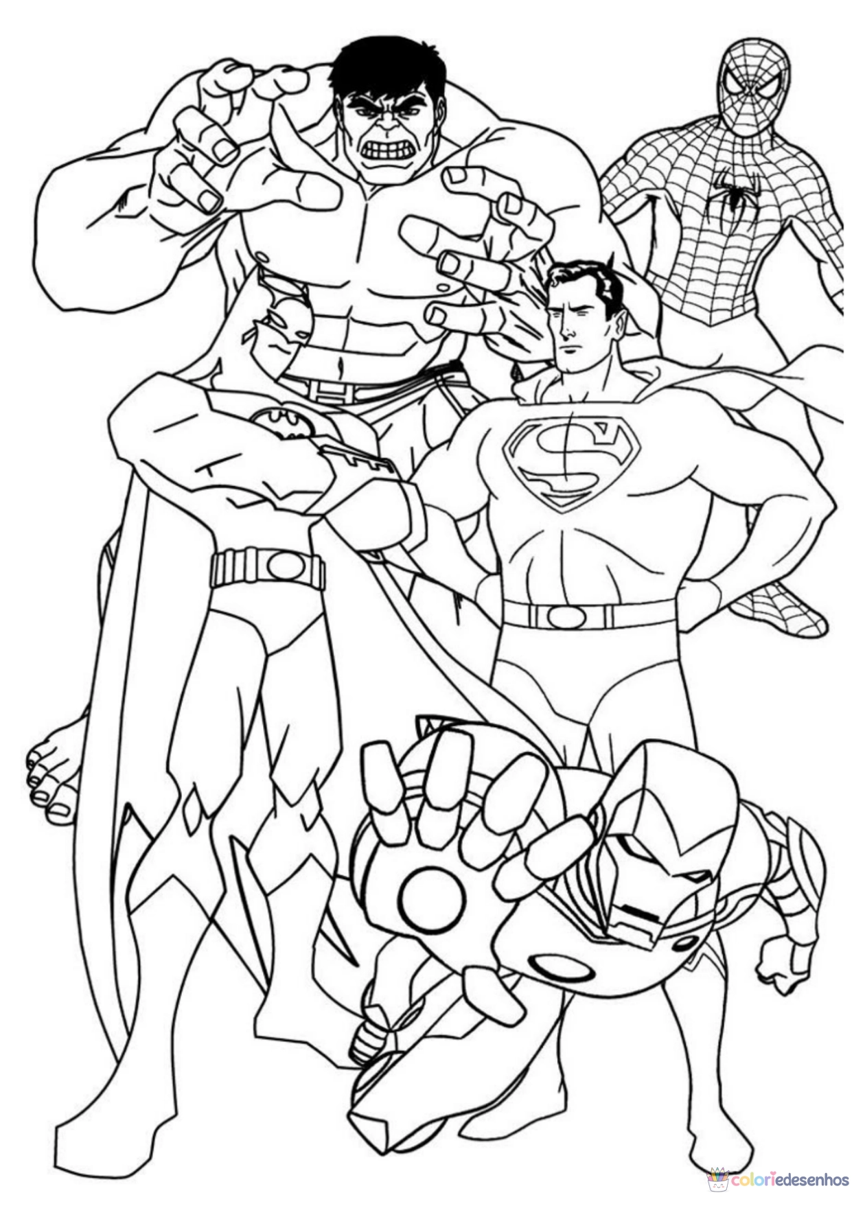 Super-heróis para imprimir e colorir para colorir