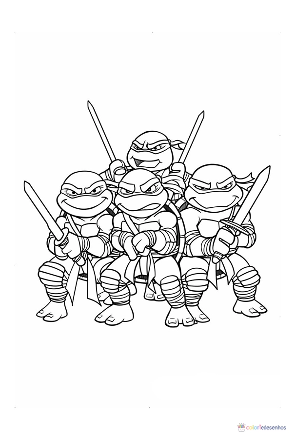 Desenhos de Tartarugas Ninja para colorir