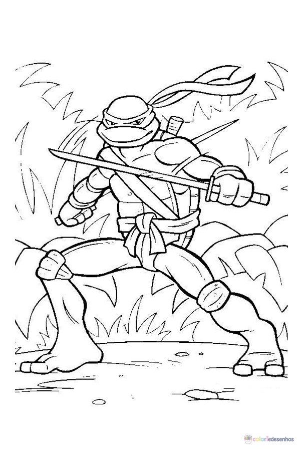 Tartarugas Ninja para colorir