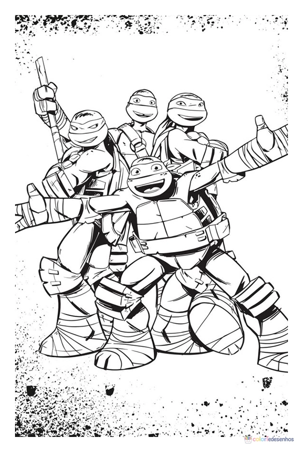Tartarugas Ninja para colorir