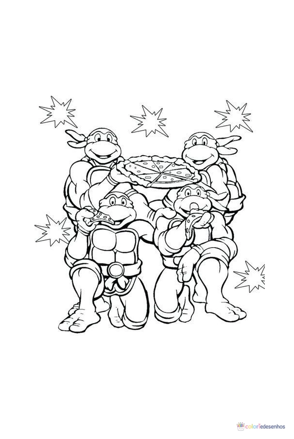 Tartarugas Ninja para colorir