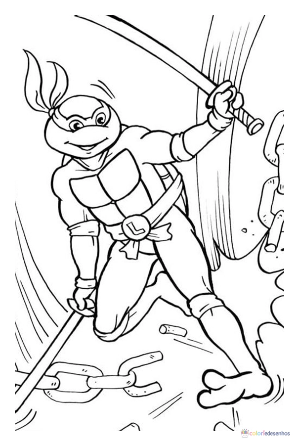 Tartarugas Ninja para colorir