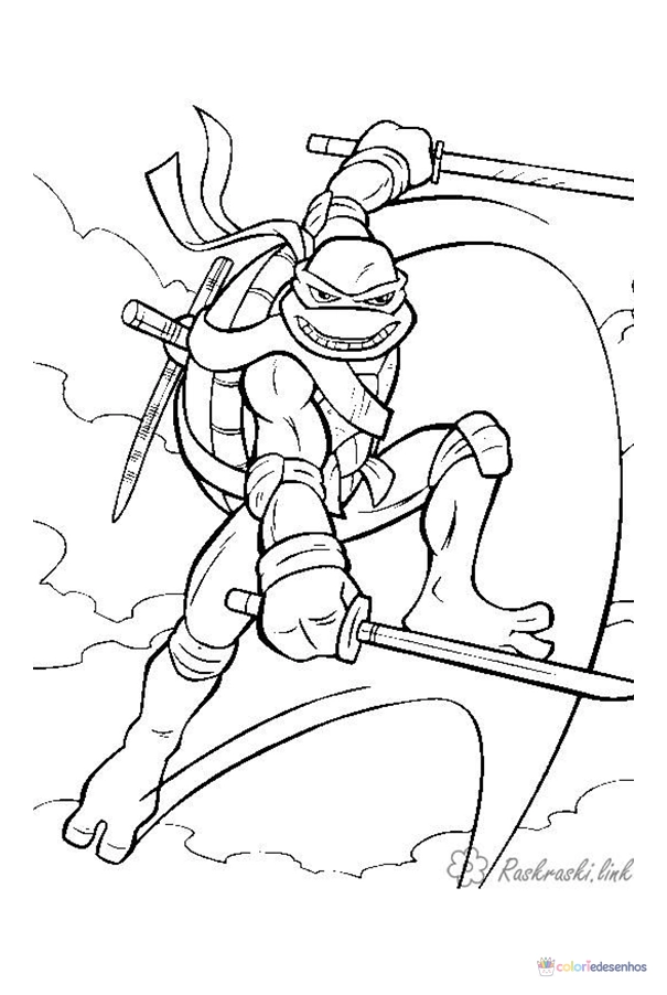 Tartarugas Ninja para colorir