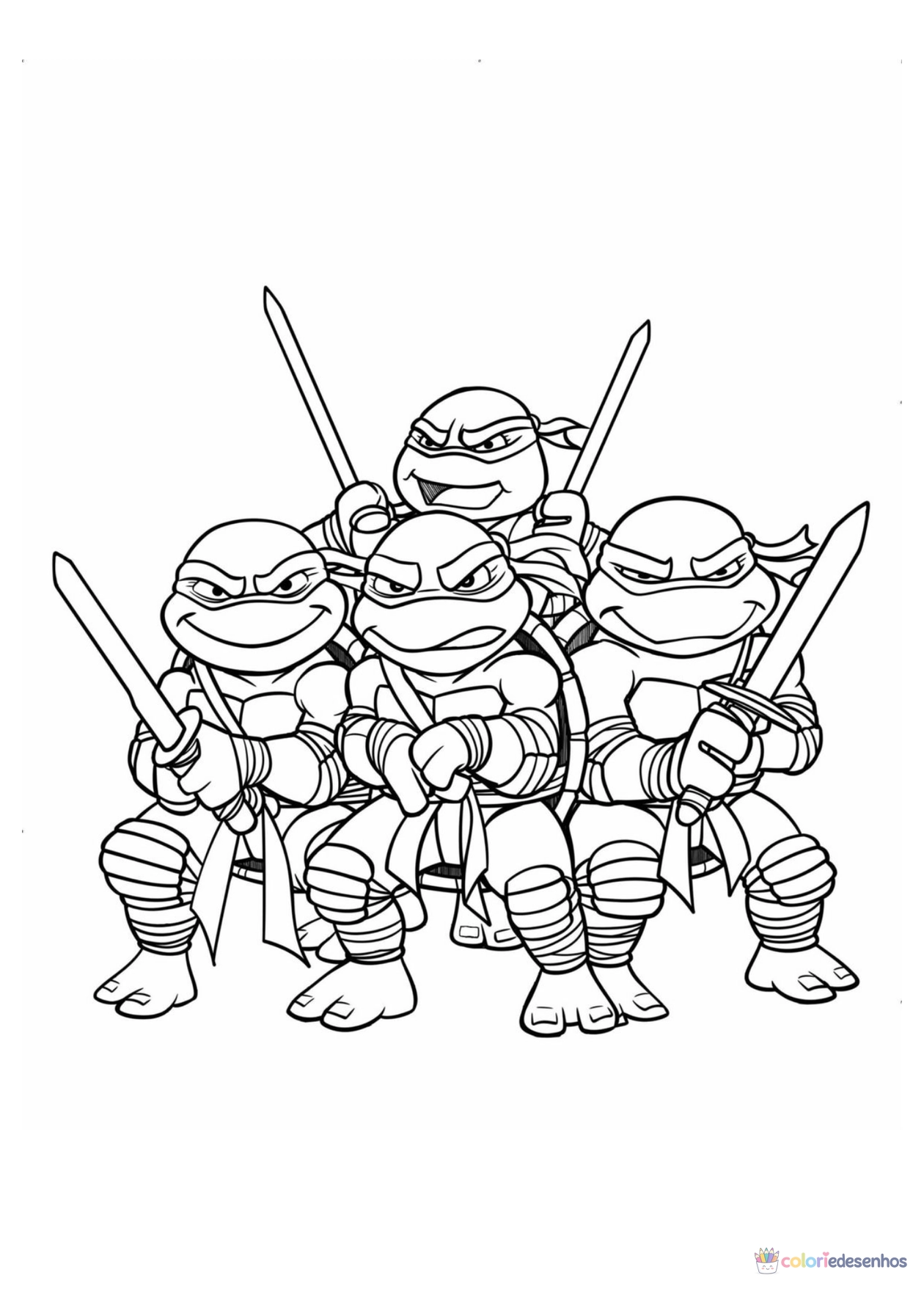 Tartarugas ninja para imprimir e colorir para colorir