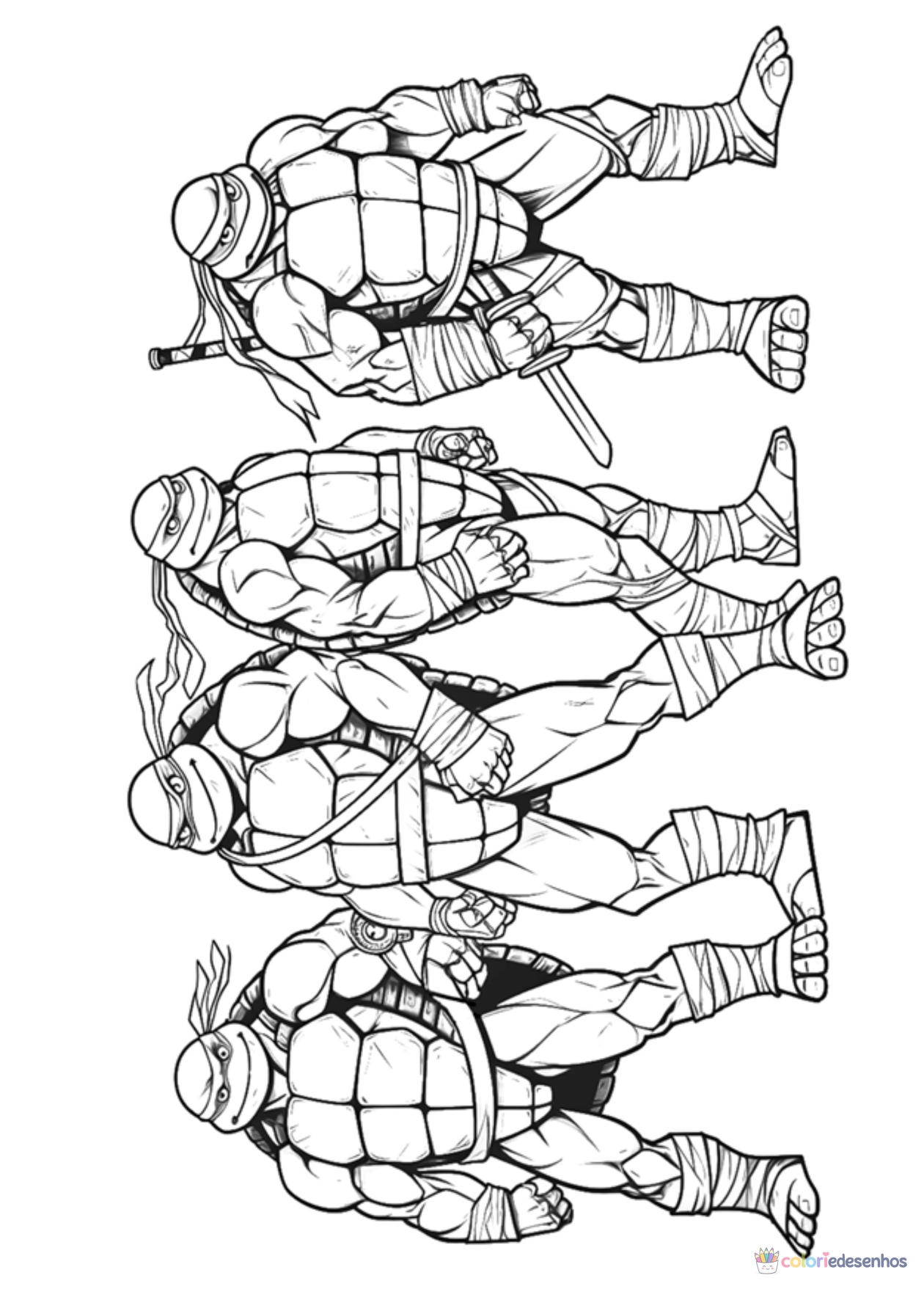 Tartarugas ninja para imprimir e colorir para colorir