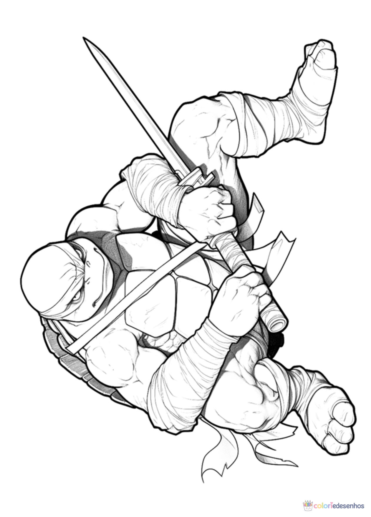 Tartarugas ninja para imprimir e colorir para colorir