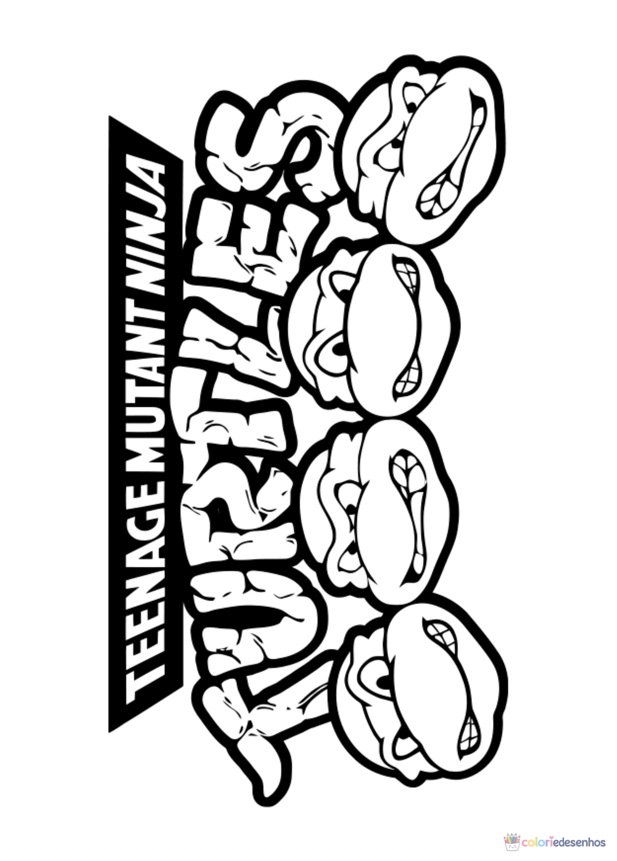 Tartarugas ninja para imprimir e colorir para colorir