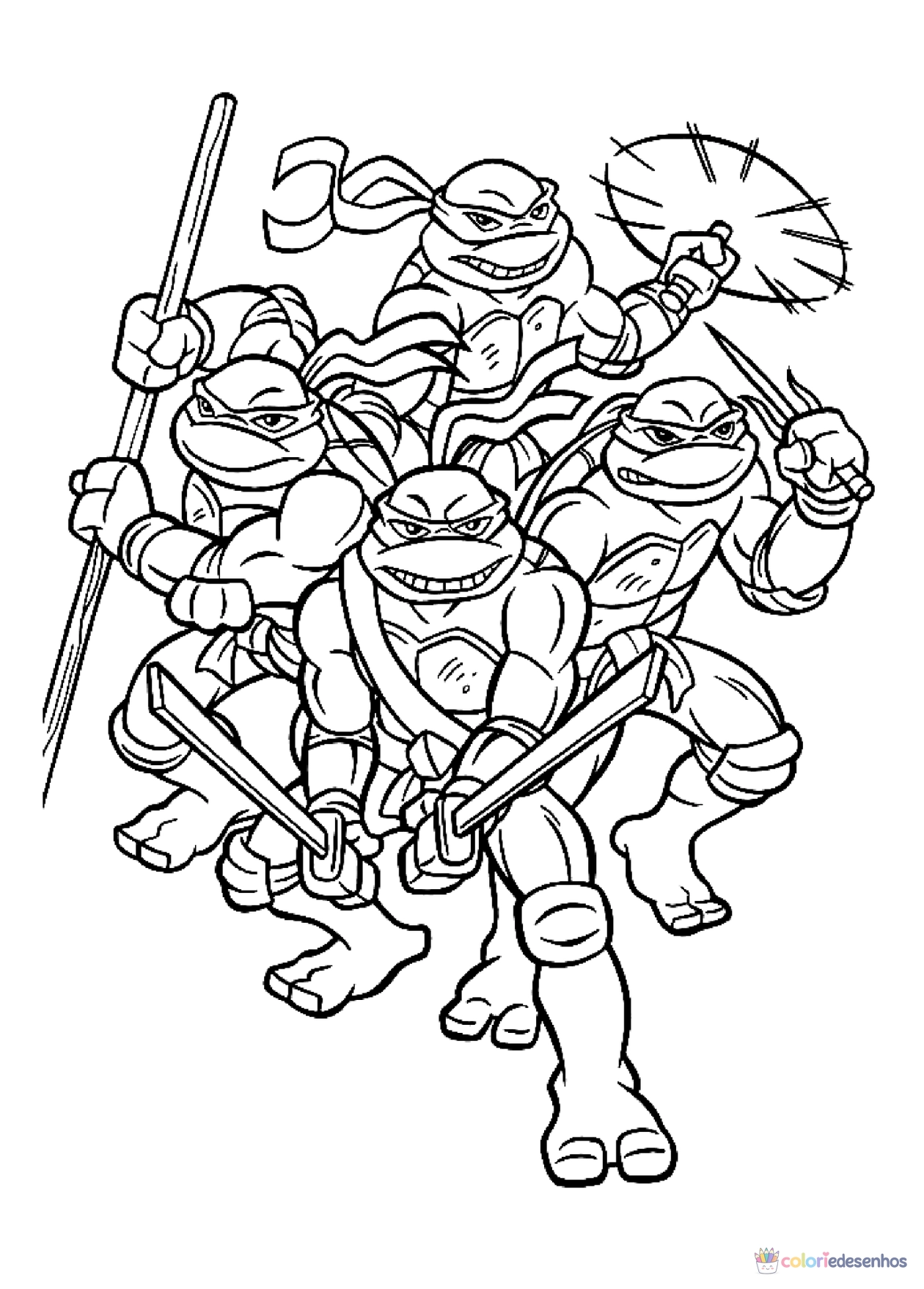 Tartarugas ninja para imprimir e colorir para colorir