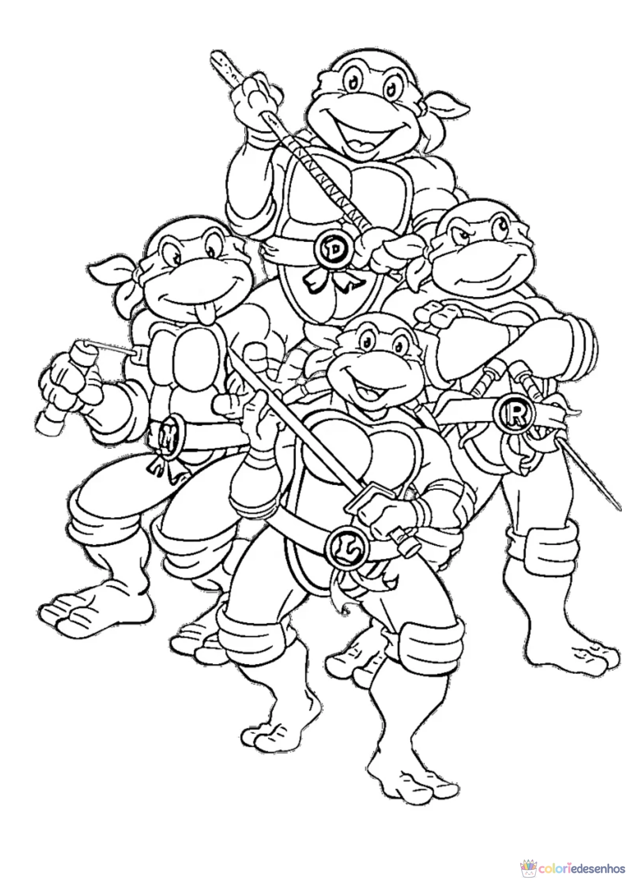 Tartarugas ninja para imprimir e colorir para colorir