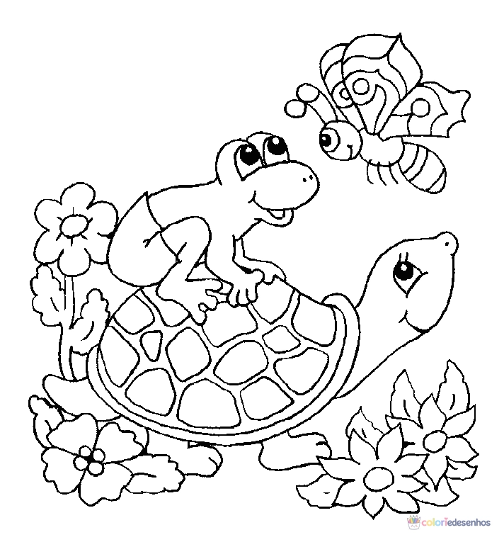 Tartarugas para colorir
