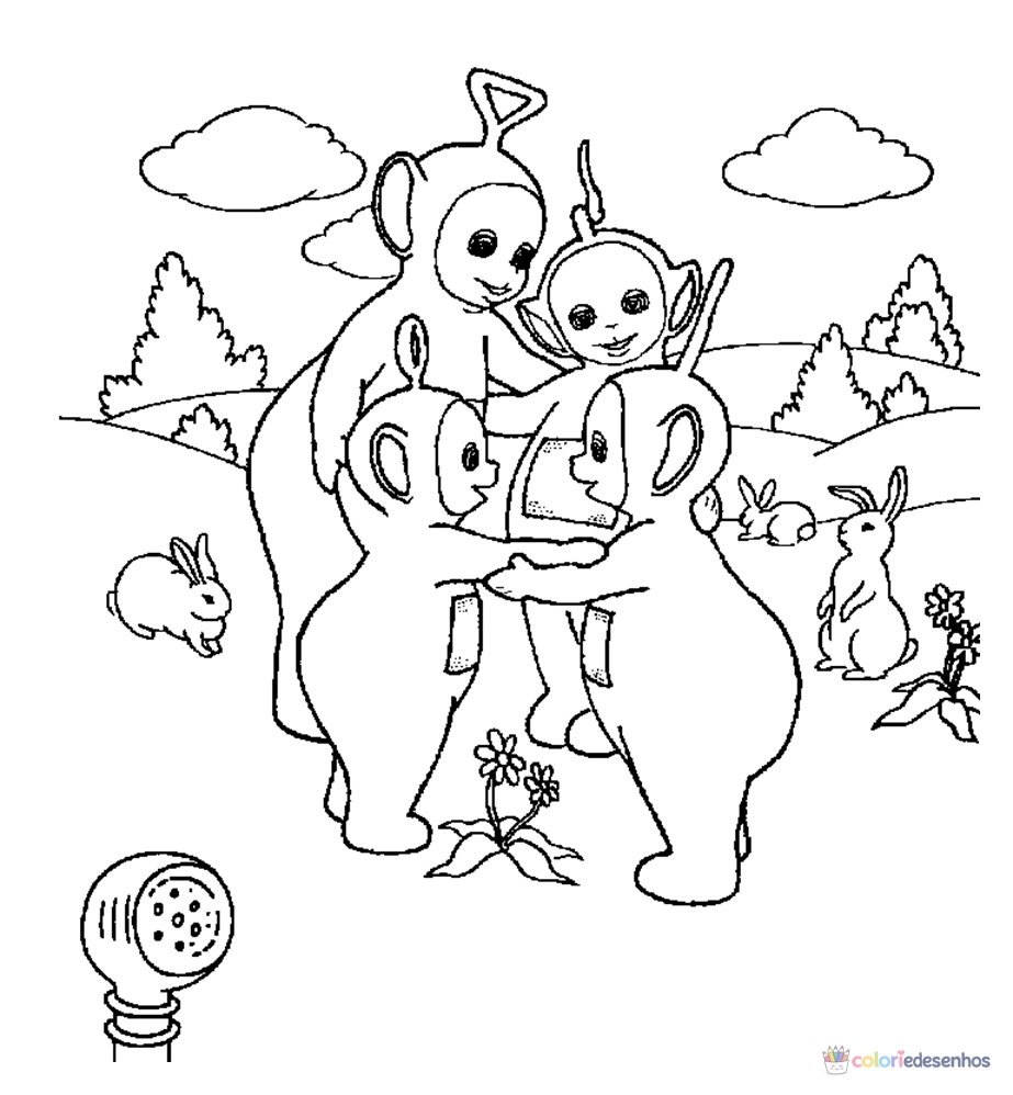 Teletubbies para colorir