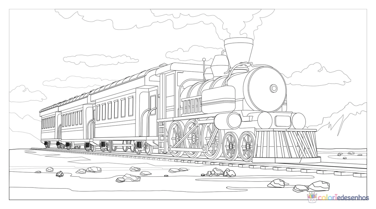 Trem para colorir