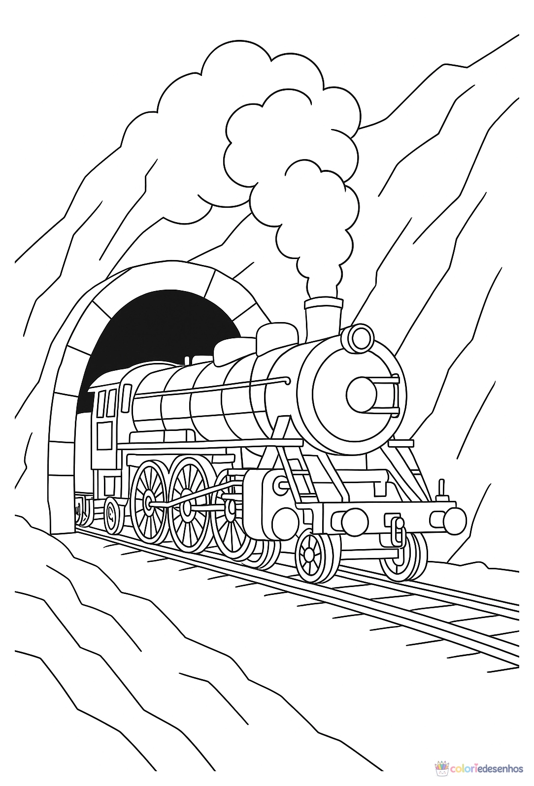 Trem para colorir