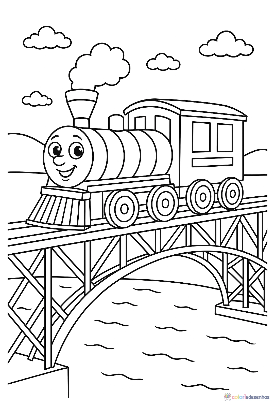 Trem para colorir
