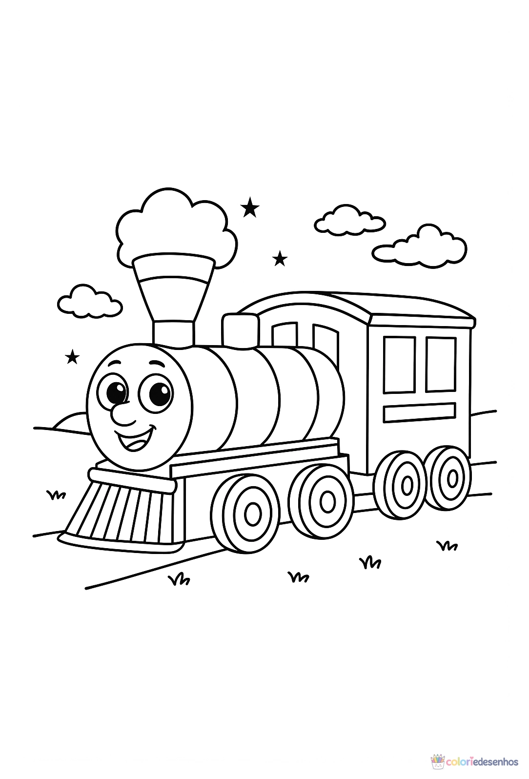 Trem para colorir