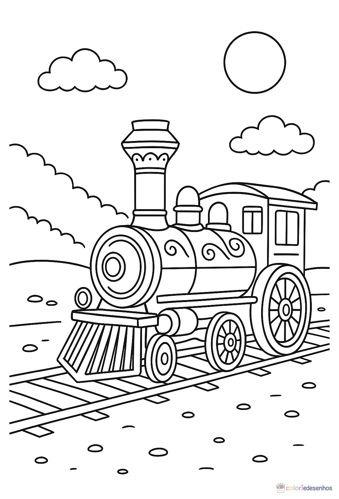 Trem para colorir
