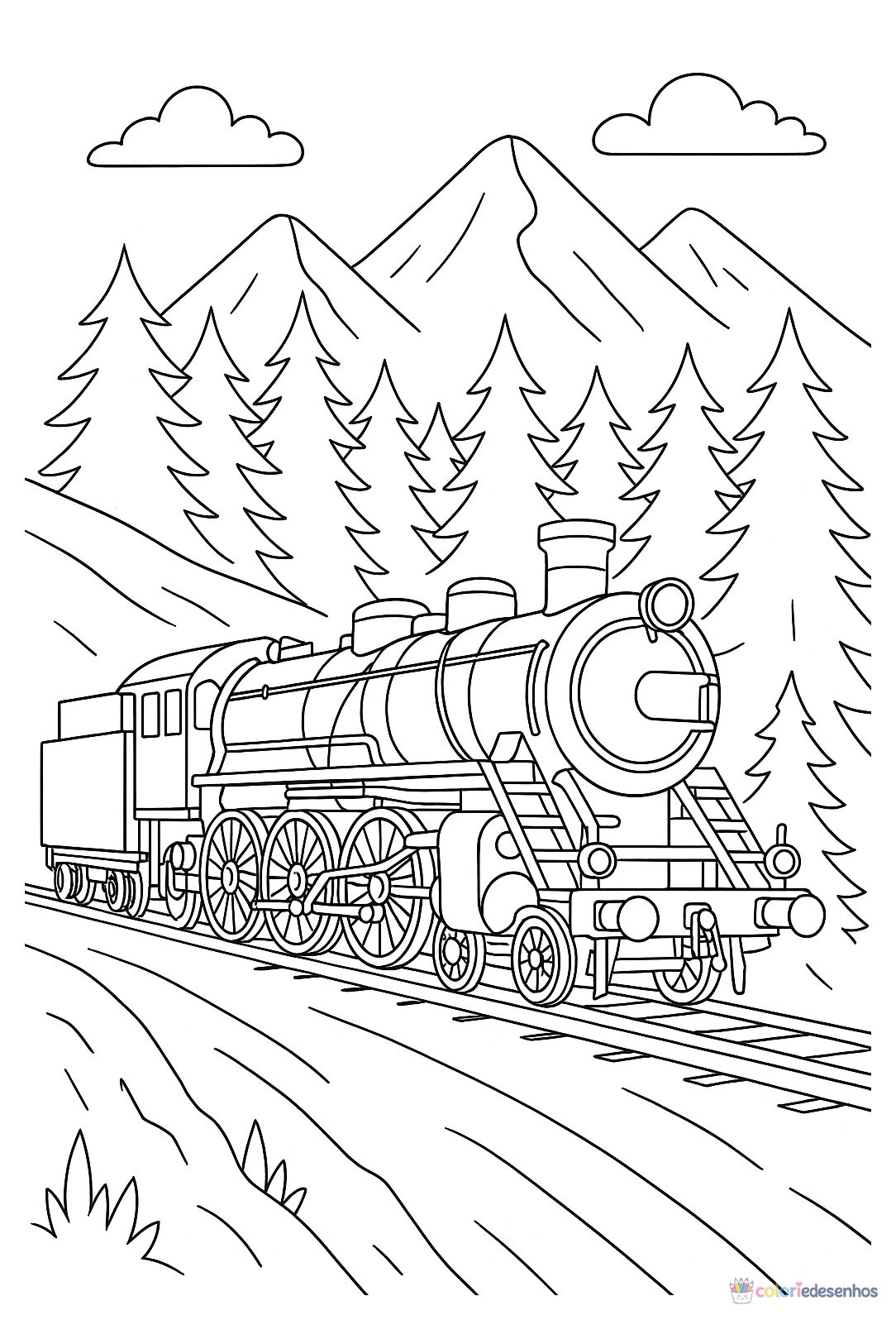 Trem para colorir