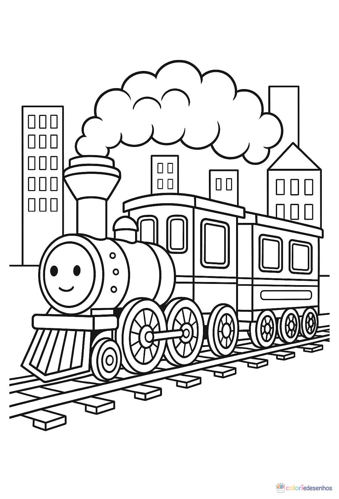 Trem para colorir