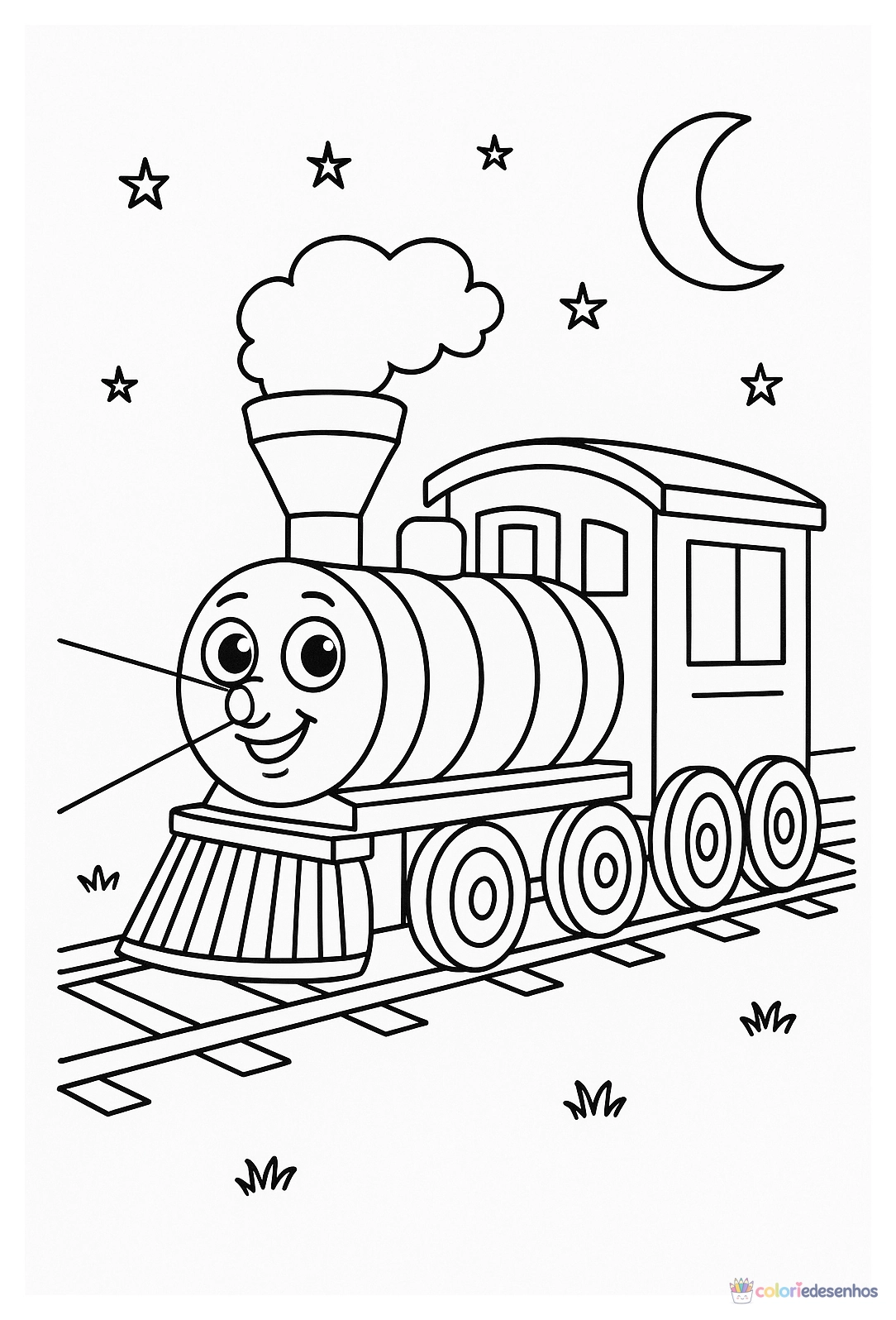 Trem para colorir