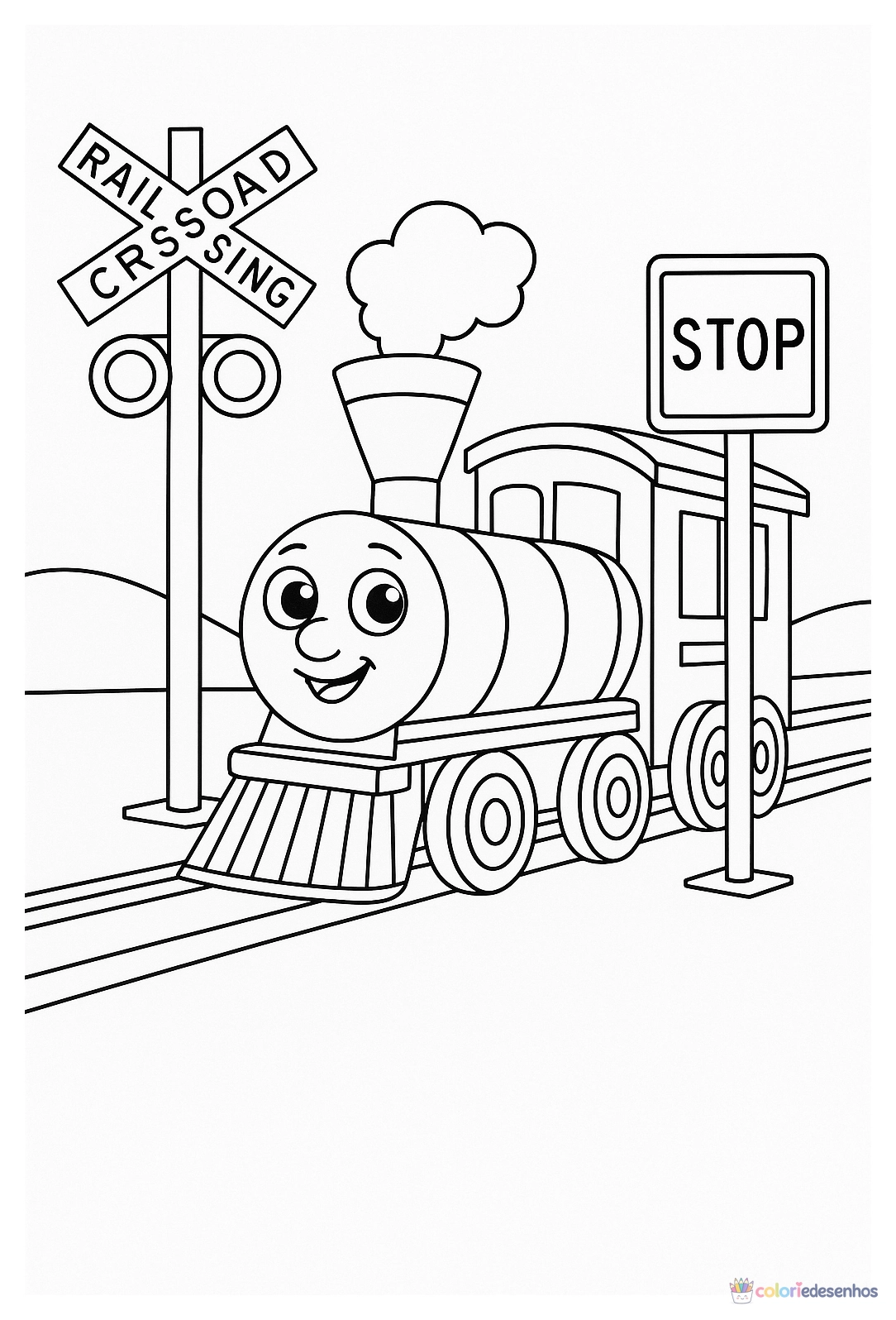 Trem para colorir