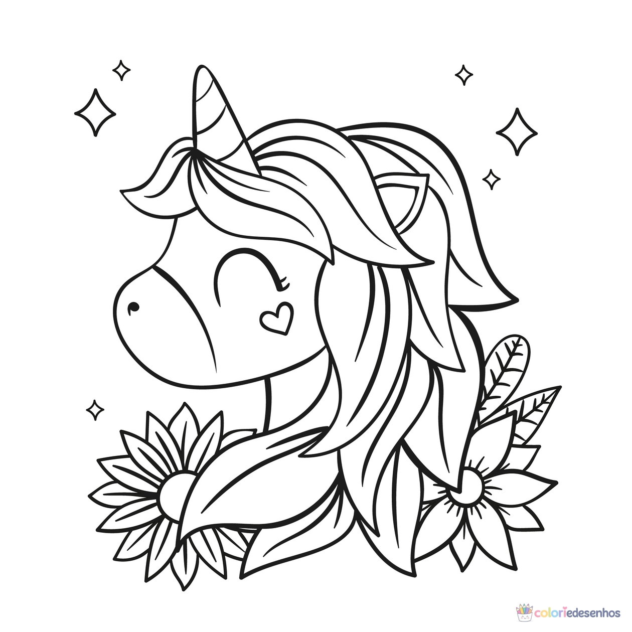 Unicórnio para colorir