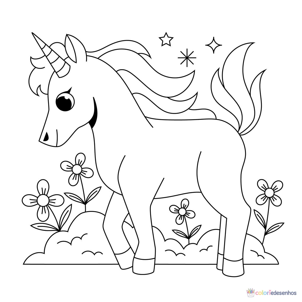 Unicórnio para colorir