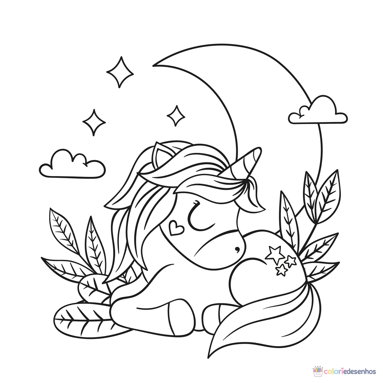 Unicórnio para colorir