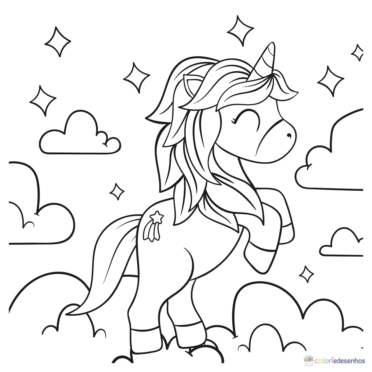 Unicórnio para colorir