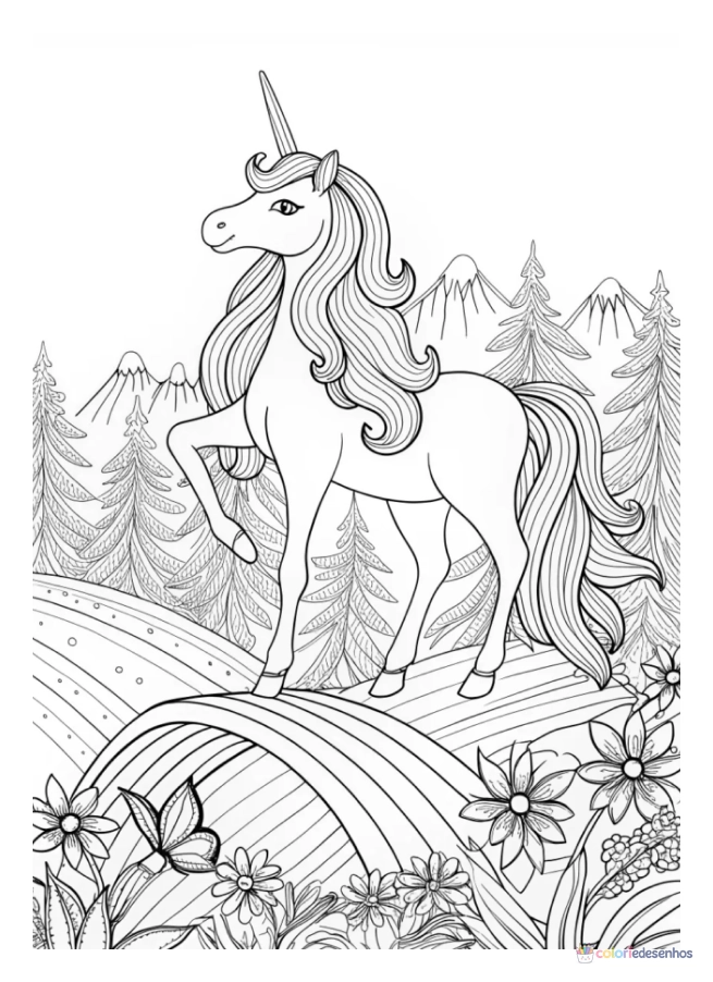 Unicórnio para colorir