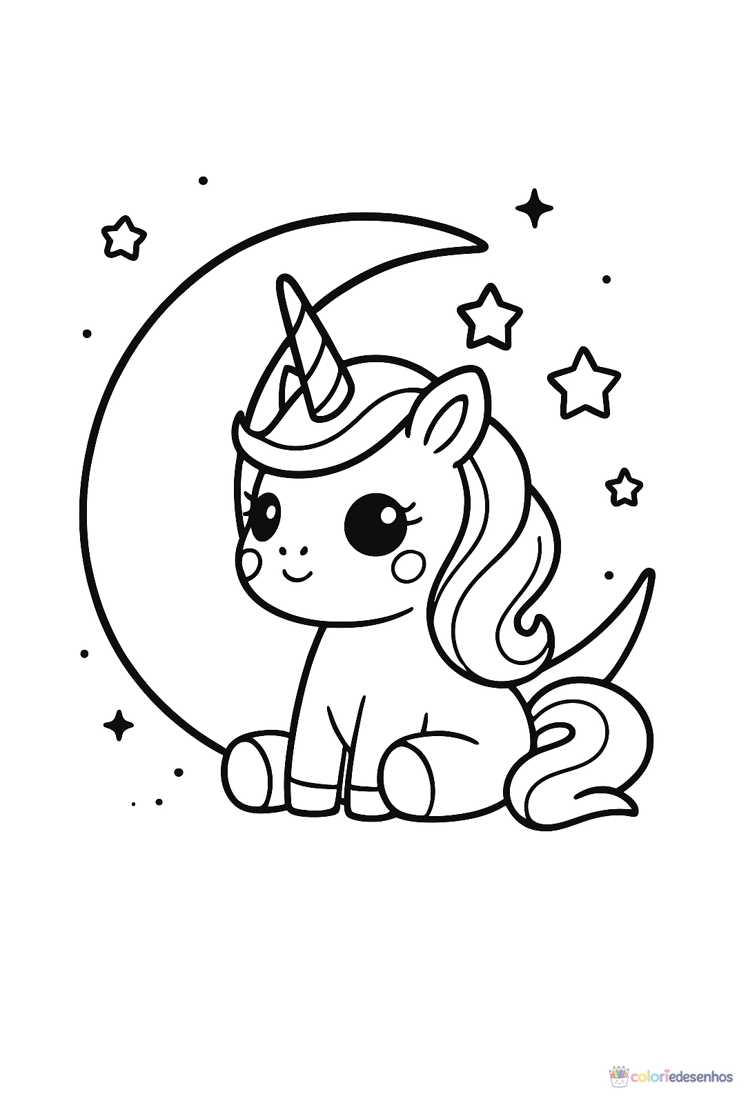 Unicórnio para imprimir e colorir para colorir