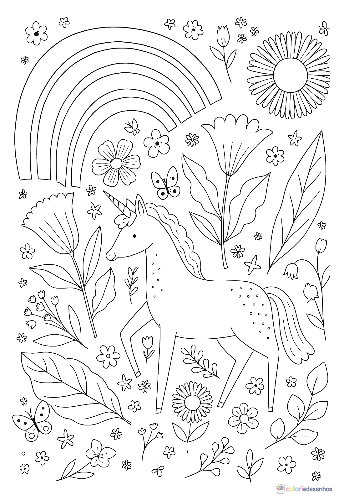Unicórnio para imprimir e colorir para colorir