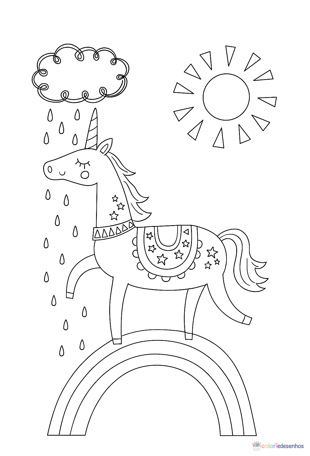 Unicórnio para imprimir e colorir para colorir