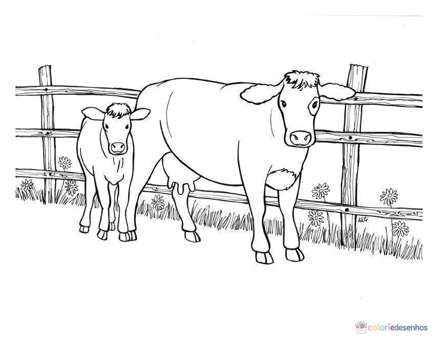 Vacas para colorir