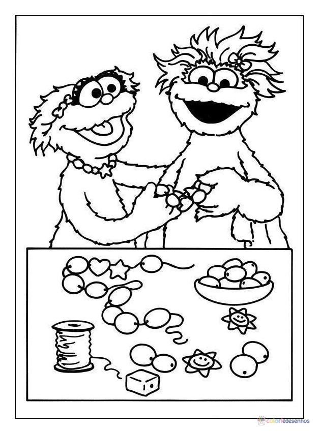 Vila Sésamo para colorir