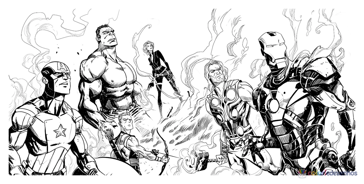 Vingadores para colorir