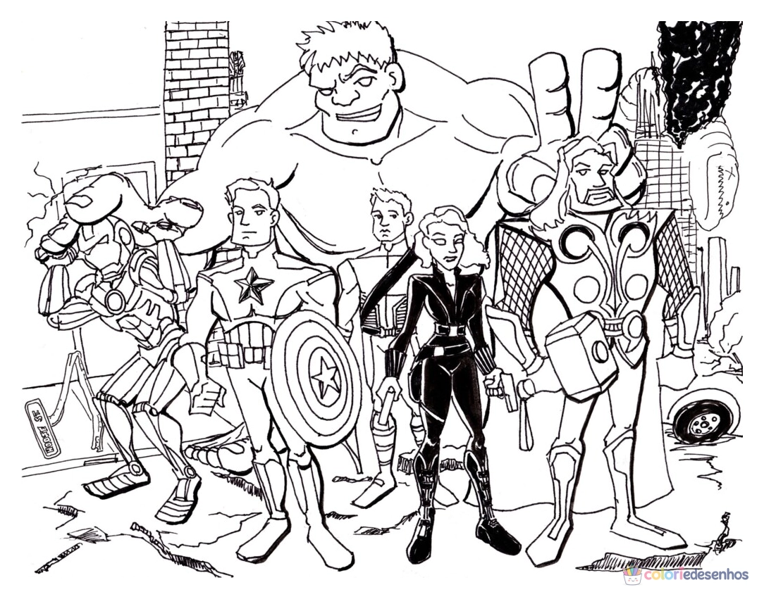 Vingadores para colorir