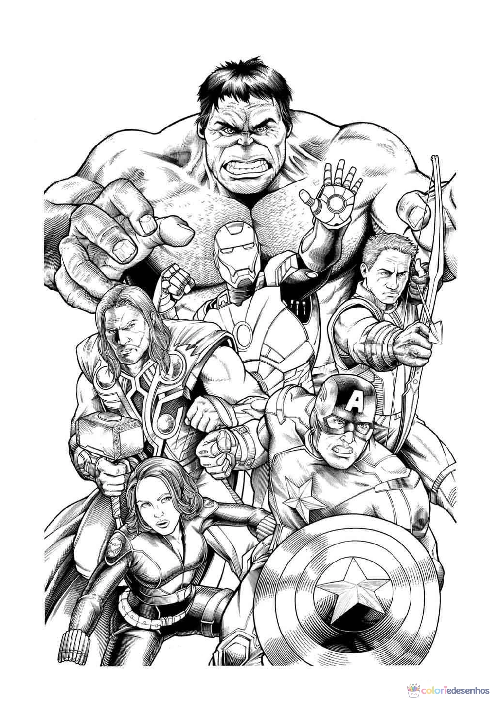 Vingadores para colorir