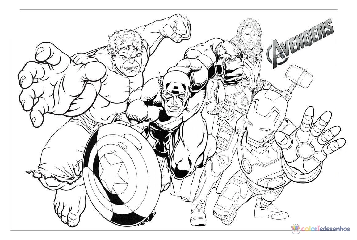 Vingadores para colorir