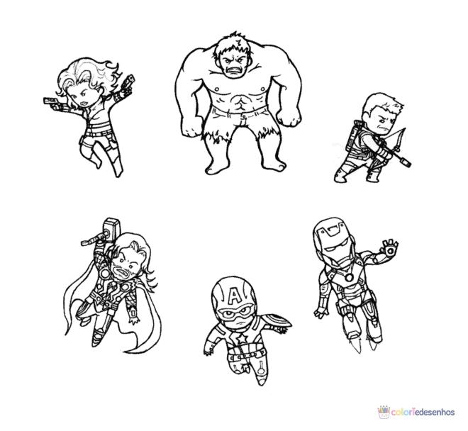 Vingadores para colorir