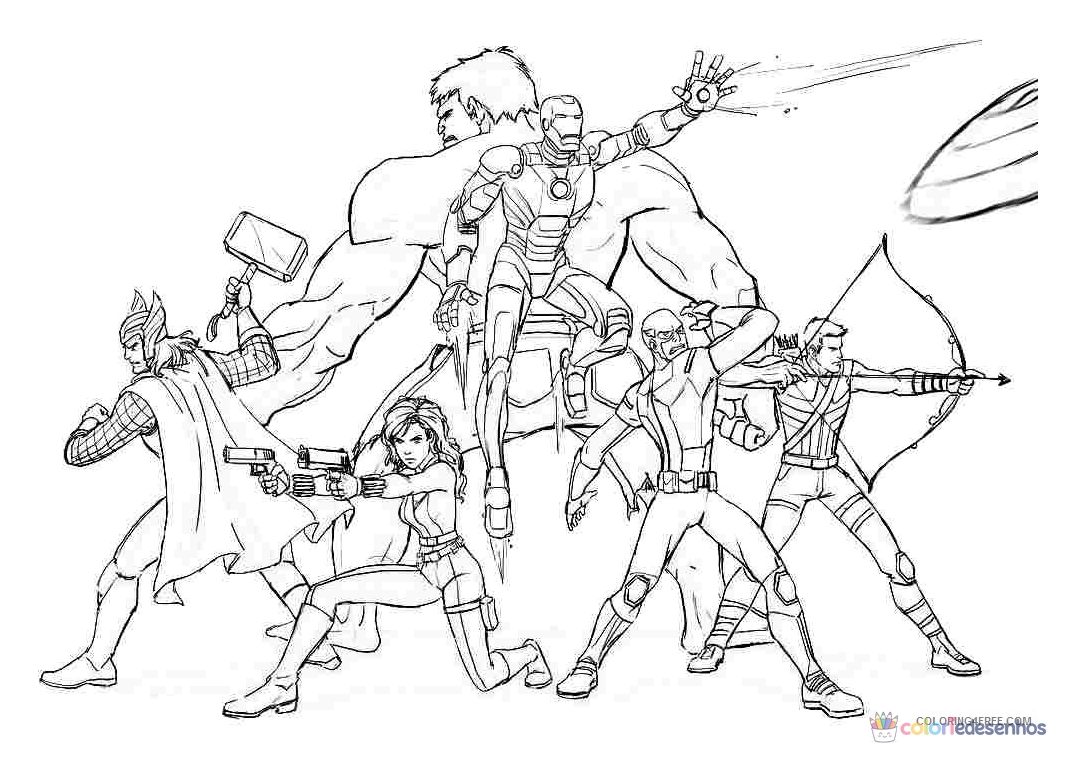Vingadores para colorir