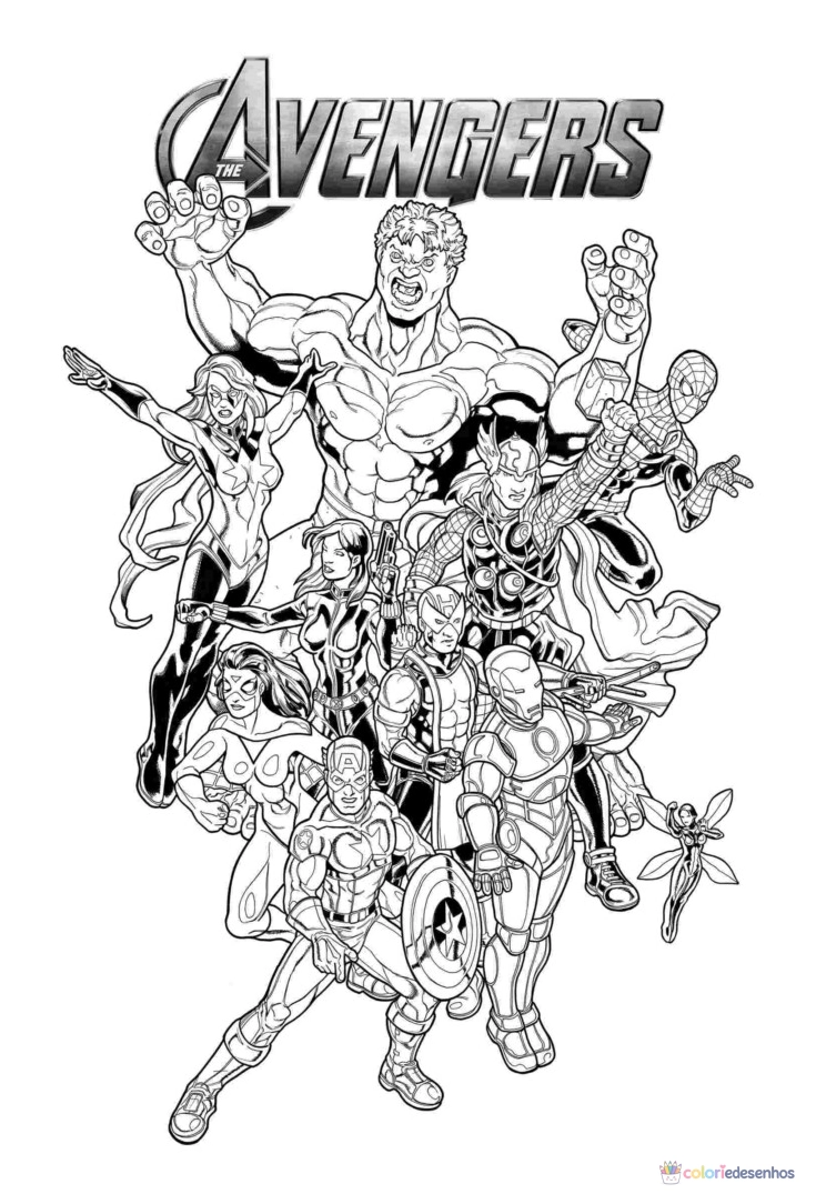 Vingadores para colorir