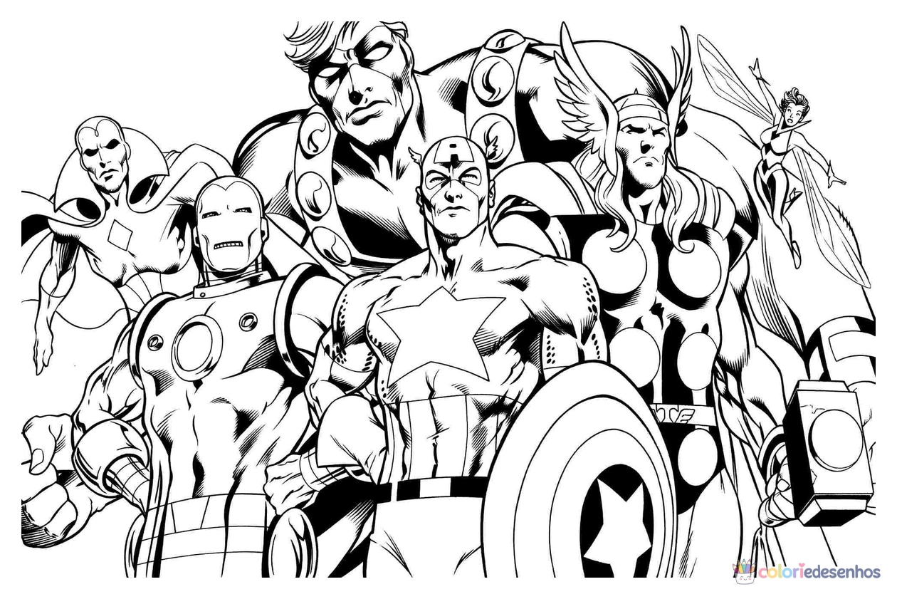 Vingadores para colorir