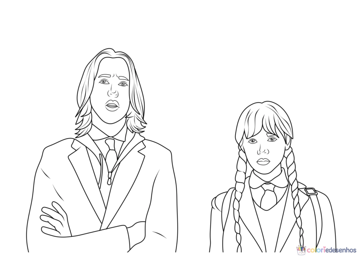 Wandinha para colorir