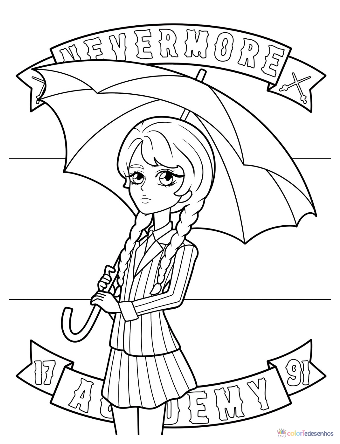 Wandinha para colorir