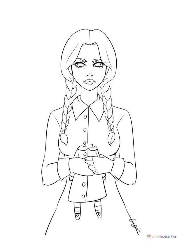 Wandinha para colorir