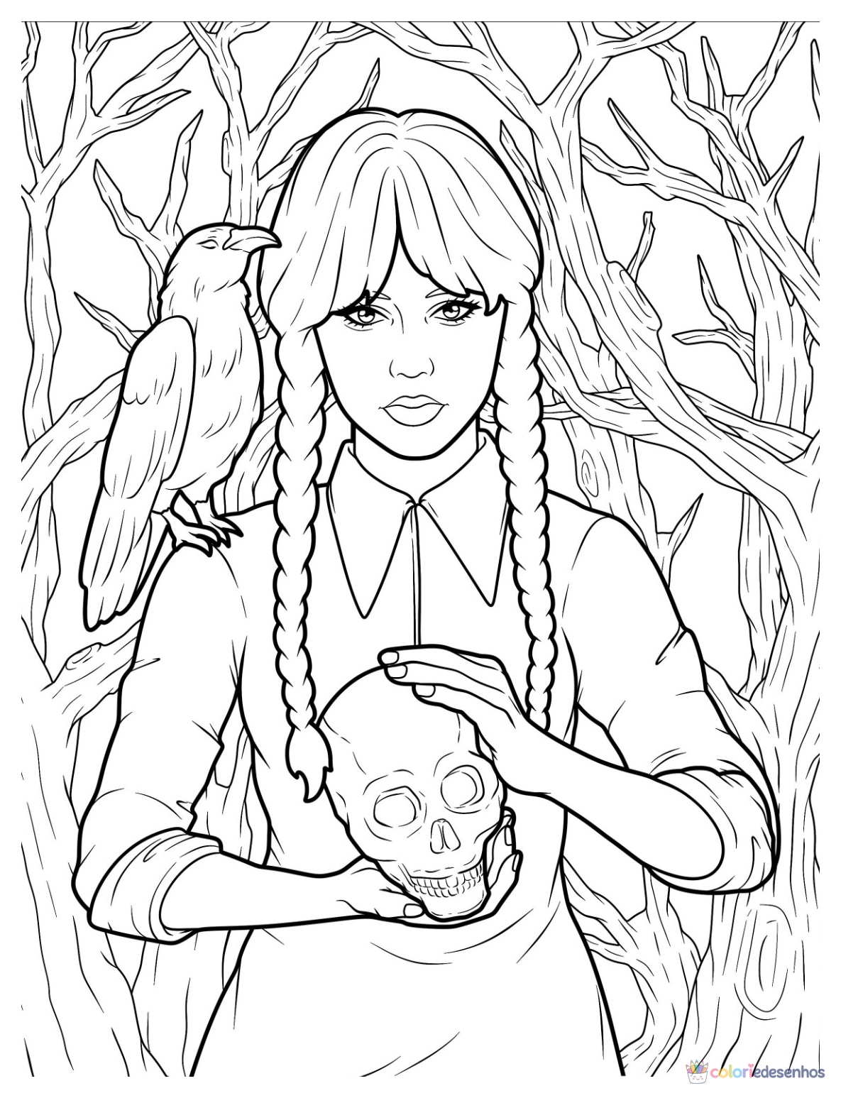 Wandinha para colorir
