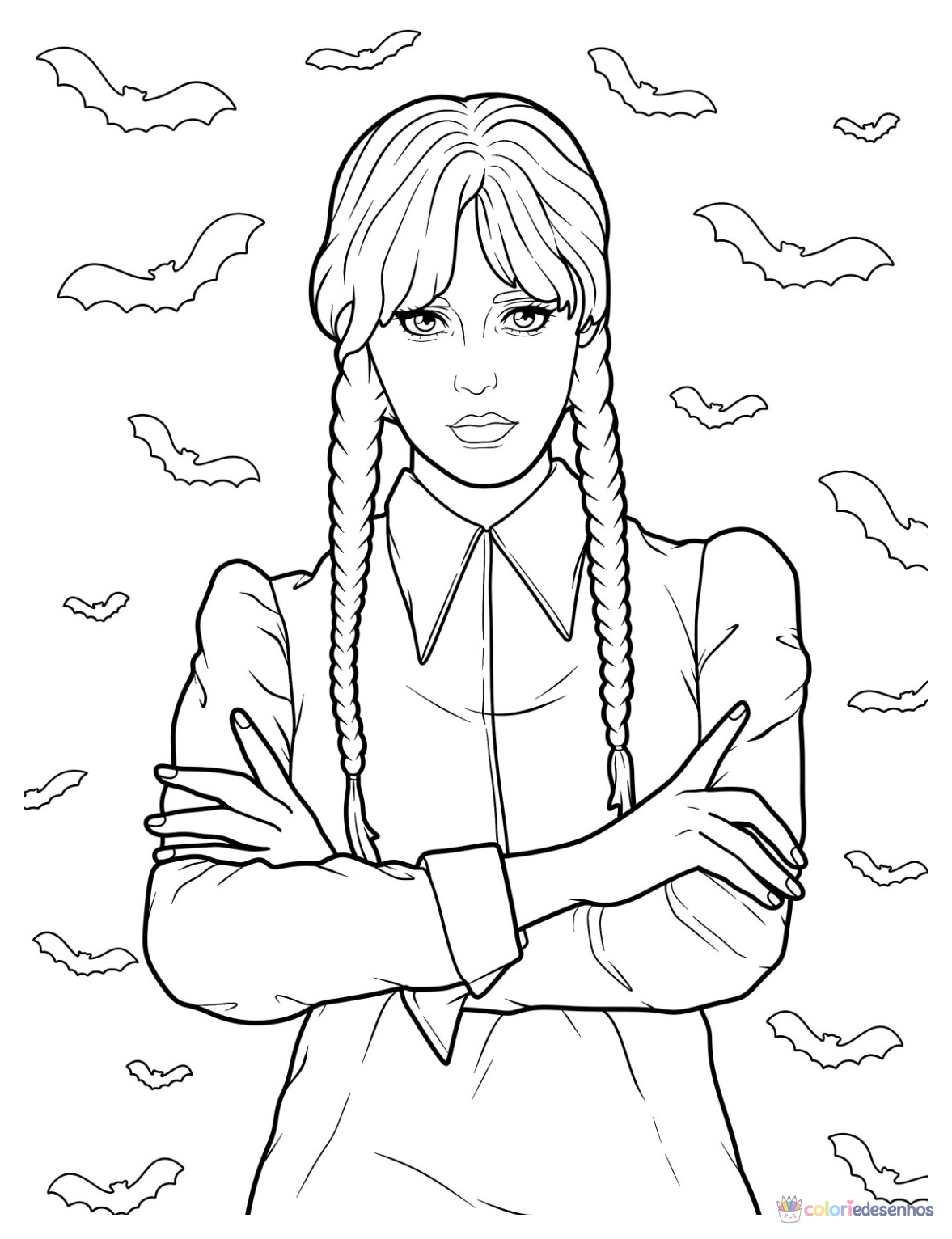 Wandinha para colorir