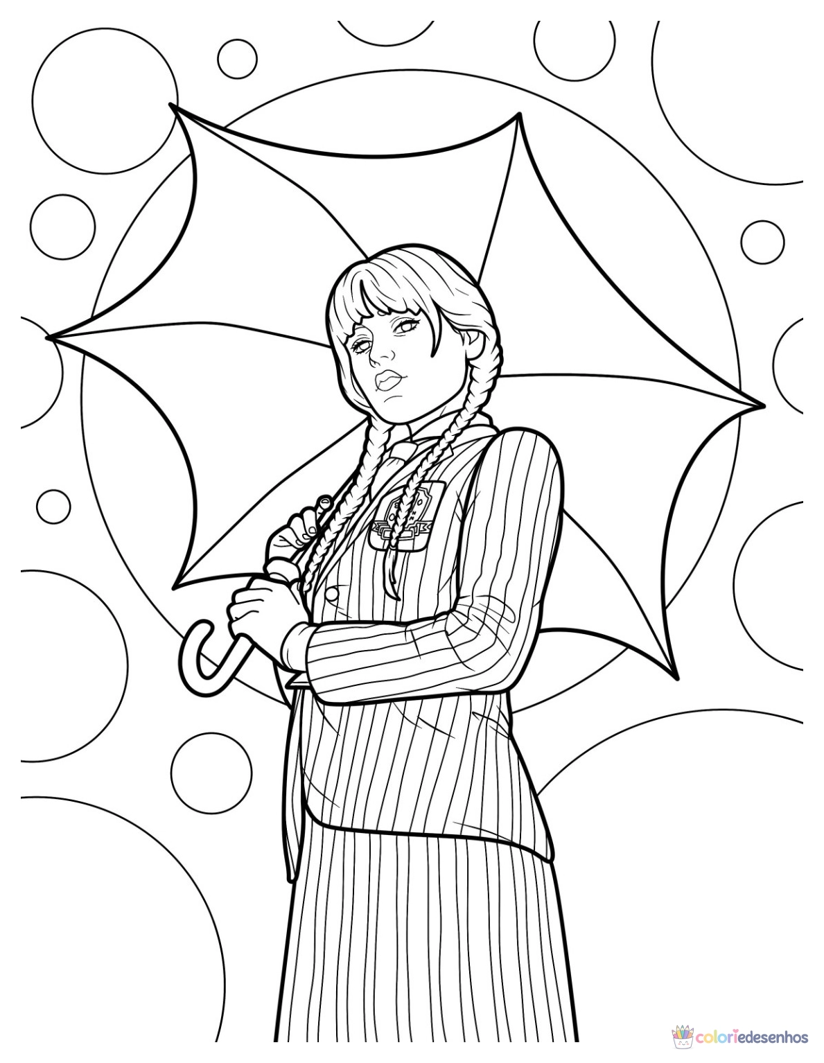 Wandinha para colorir