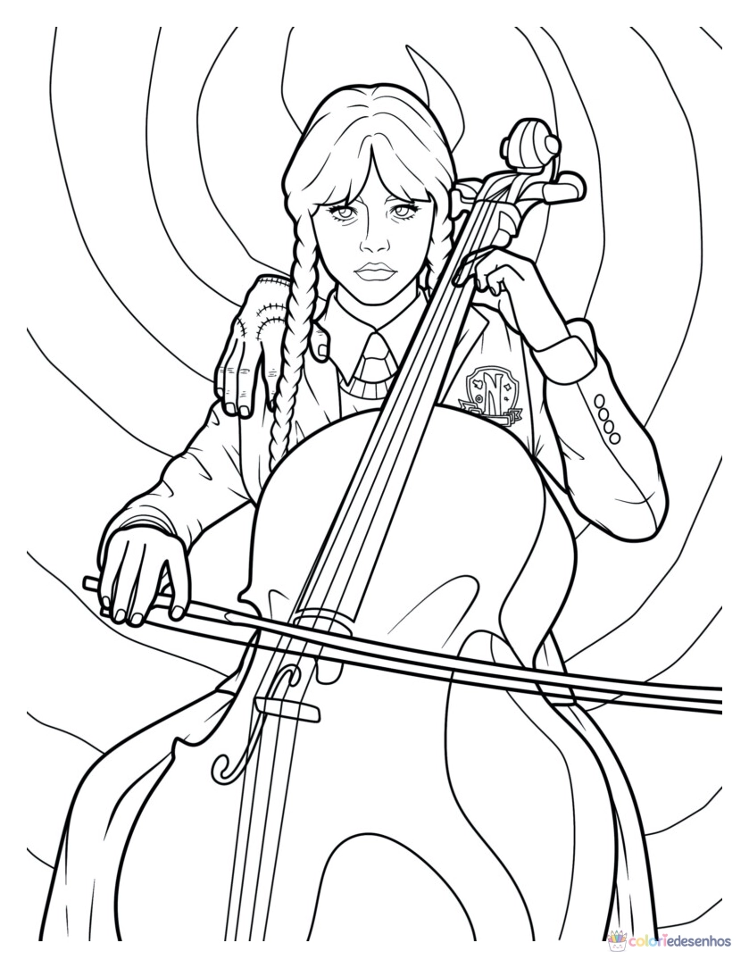 Wandinha para colorir